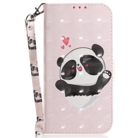 Δερματινη Θηκη Motorola Edge 50 Fusion Panda Love With Strap Σιλικόνης