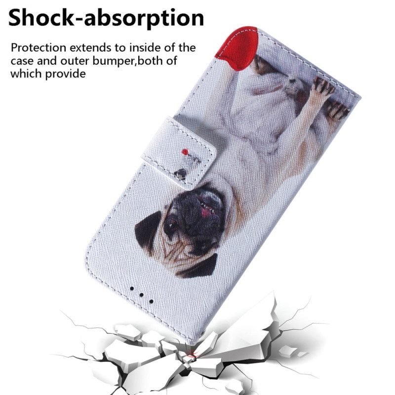 Δερματινη Θηκη Motorola Edge 50 Fusion Pug Dog