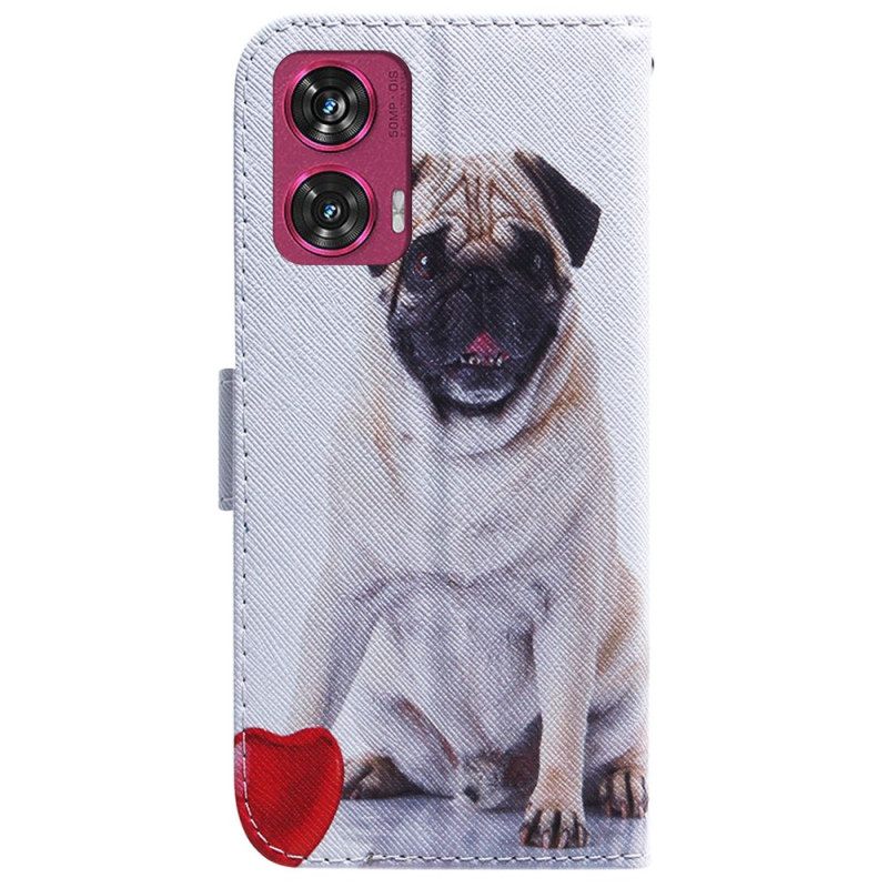 Δερματινη Θηκη Motorola Edge 50 Fusion Pug Dog