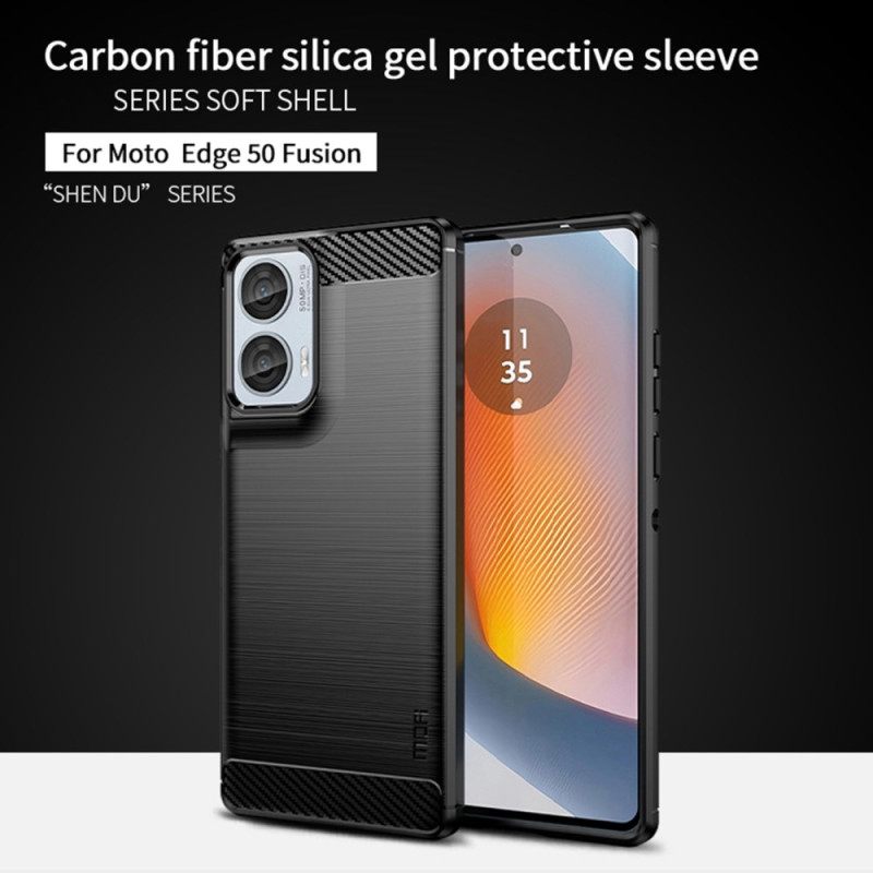 Κάλυμμα Motorola Edge 50 Fusion Mofi Brushed Carbon Fiber