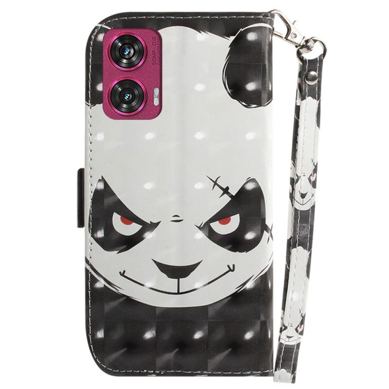 Θηκη Κινητου Motorola Edge 50 Fusion Angry Panda Με Λουράκι