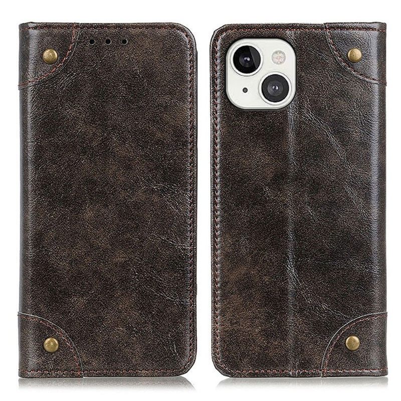 δερματινη θηκη iPhone 13 Simon Faux Leather Rivets