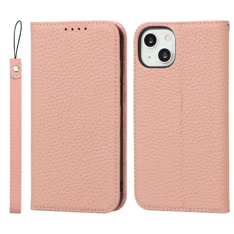 Κάλυμμα iPhone 13 Grained Leather Με Λουράκι