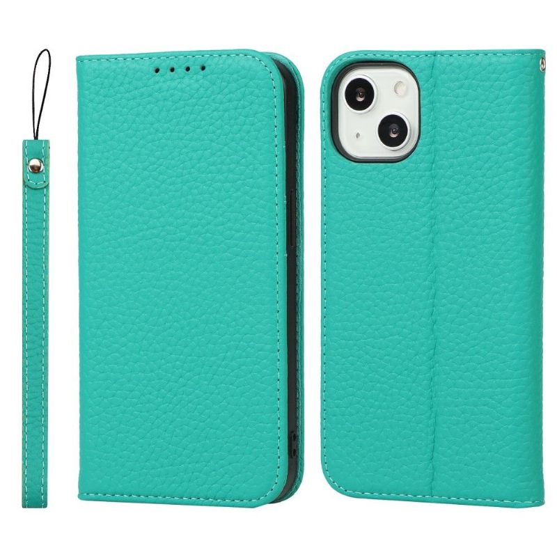 Κάλυμμα iPhone 13 Grained Leather Με Λουράκι