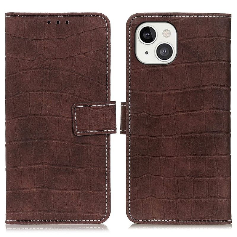 Κάλυμμα iPhone 13 Imitation Leather Croc Look