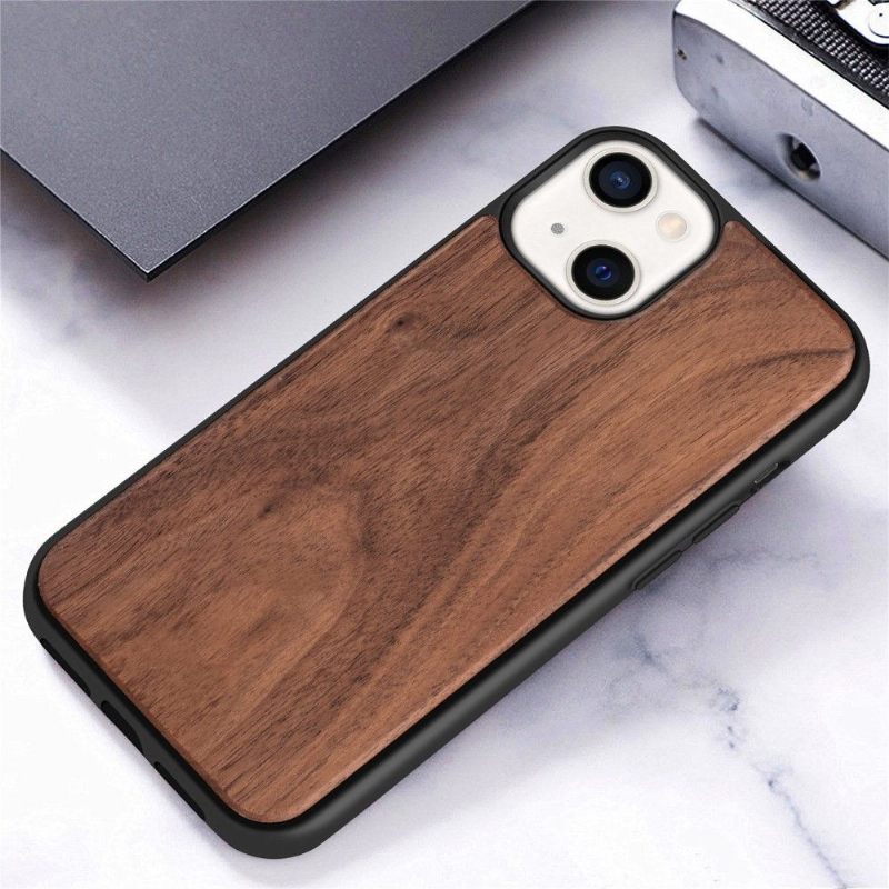 Θήκη iPhone 13 Premium Wood - Σκούρο Καφέ