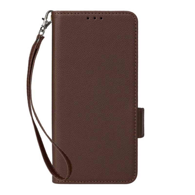 Θηκη Κινητου Oppo Reno 12f 5g Litchi Texture With Strap