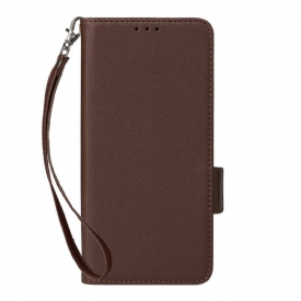 Θηκη Κινητου Oppo Reno 12f 5g Litchi Texture With Strap