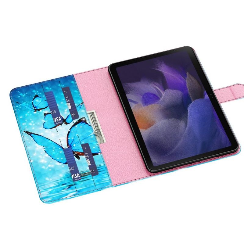 Θήκη Samsung Galaxy Tab A8 (2021) Glitter Blue Butterflies