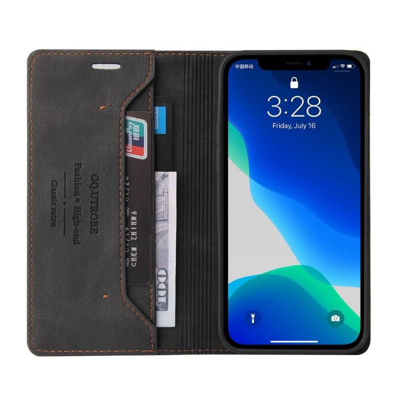 Κάλυμμα iPhone 13 Pro Max Gq.utrobe Faux Leather Retro