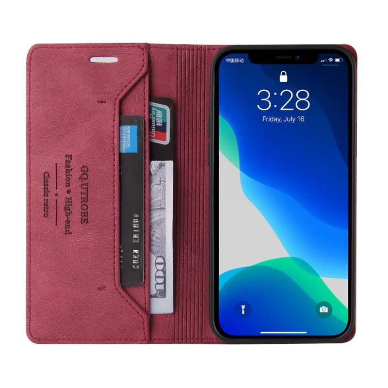 Κάλυμμα iPhone 13 Pro Max Gq.utrobe Faux Leather Retro