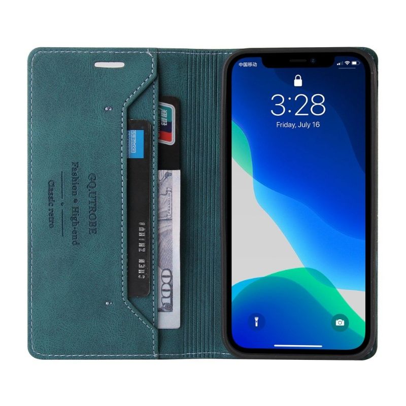 Κάλυμμα iPhone 13 Pro Max Gq.utrobe Faux Leather Retro