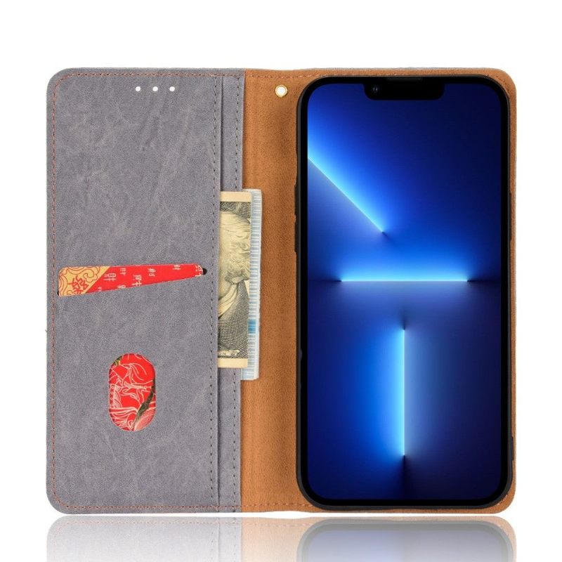 Κάλυμμα iPhone 13 Pro Max Θήκη Flip Faux Leather Retro