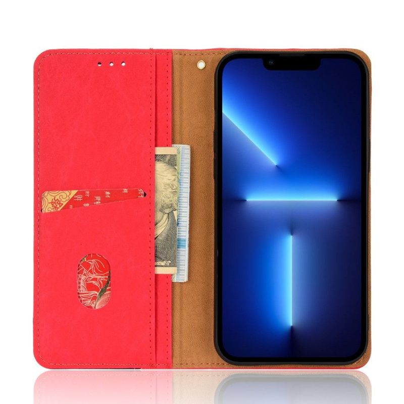 Κάλυμμα iPhone 13 Pro Max Θήκη Flip Faux Leather Retro