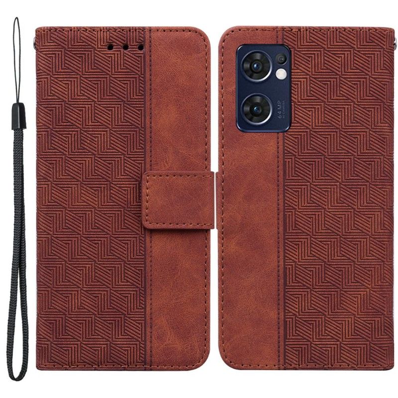 Θήκη Flip Oppo Find X5 Lite δερματινη θηκη Folio Faux Leather Stripes