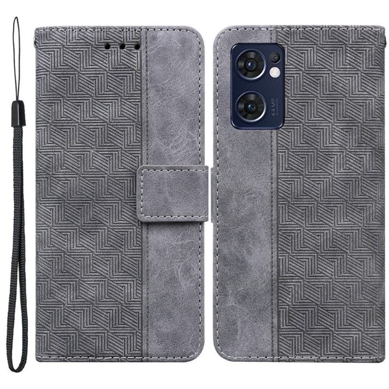 Θήκη Flip Oppo Find X5 Lite δερματινη θηκη Folio Faux Leather Stripes