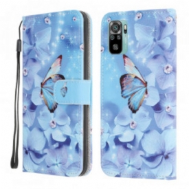 Κάλυμμα Xiaomi Redmi Note 10 / 10S με κορδονι Strappy Diamond Butterflies