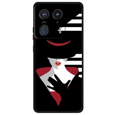 Κάλυμμα Motorola Edge 50 Ultra Κυρία Με Το Μαύρο Καπέλο