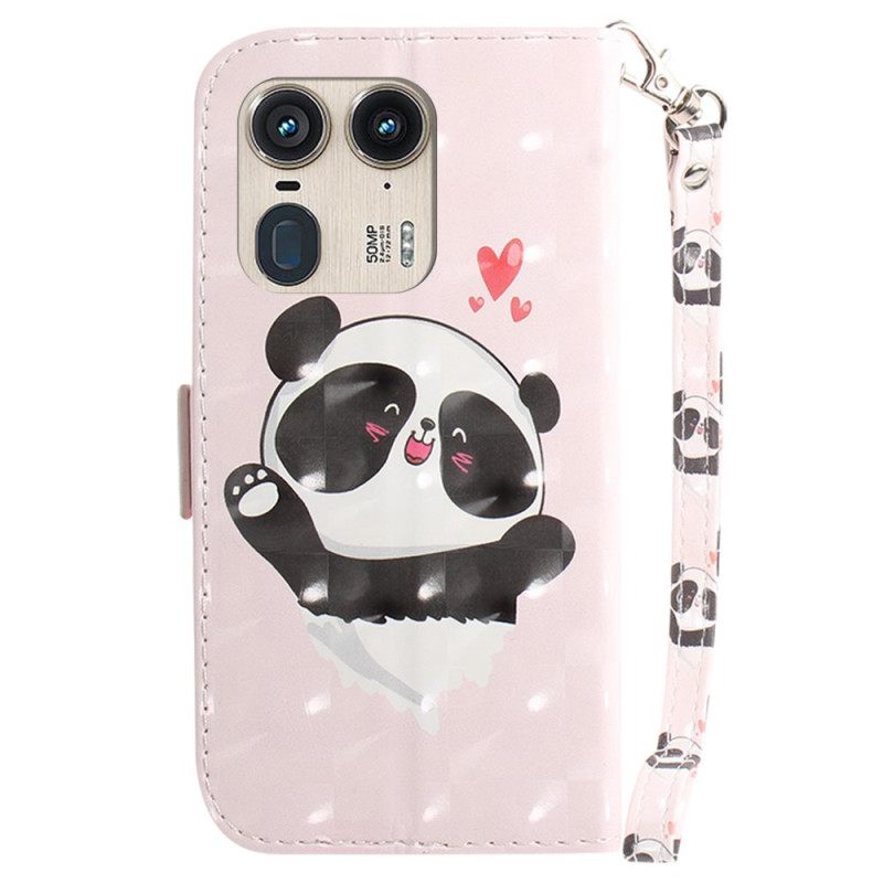 Θηκη Κινητου Motorola Edge 50 Ultra Θήκες Κινητών Panda Love With Strap