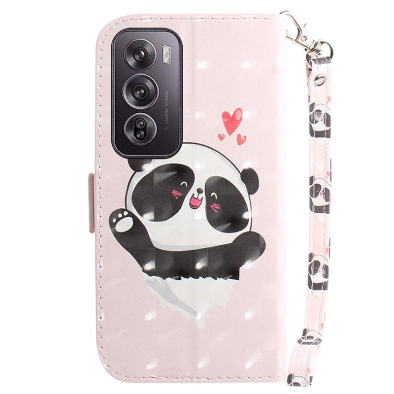 Θηκη Κινητου Oppo Reno 12 Pro 5g Θήκες Κινητών Panda Love With Strap