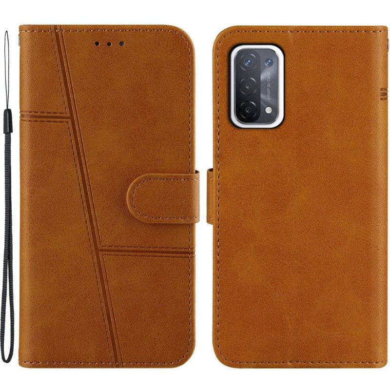 Κάλυμμα Oppo A74 5G / A54 5G Lines Leather Effect