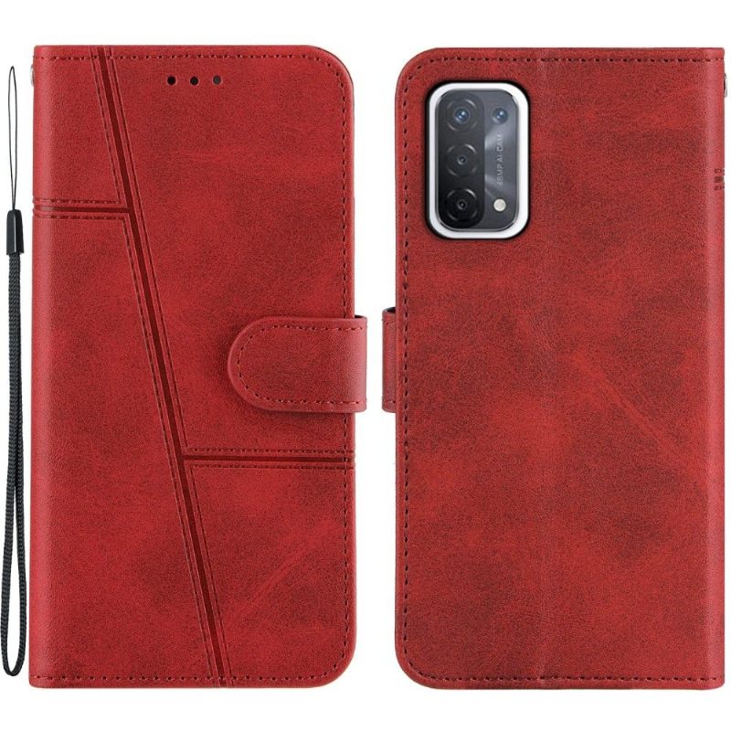 Κάλυμμα Oppo A74 5G / A54 5G Lines Leather Effect