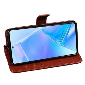 Κάλυμμα Motorola Edge 20 Θήκη Flip Idewei Folio Leather Effect