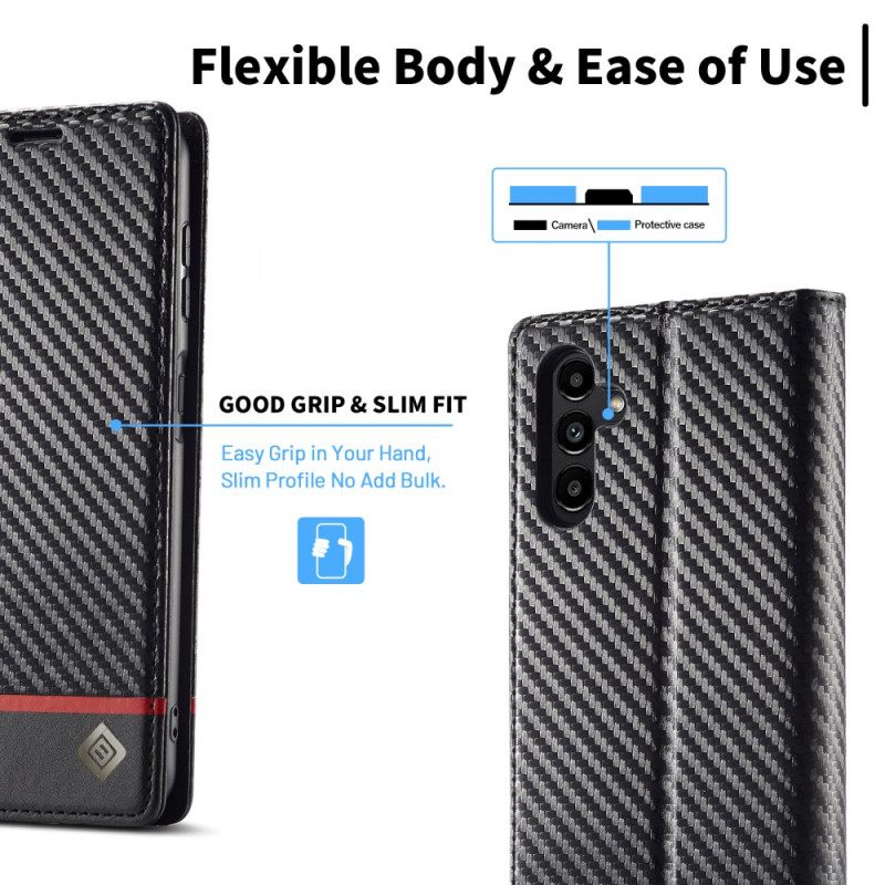 Δερματινη Θηκη Samsung Galaxy A15 5g Carbon Fiber Lc.imeeke Σιλικόνης