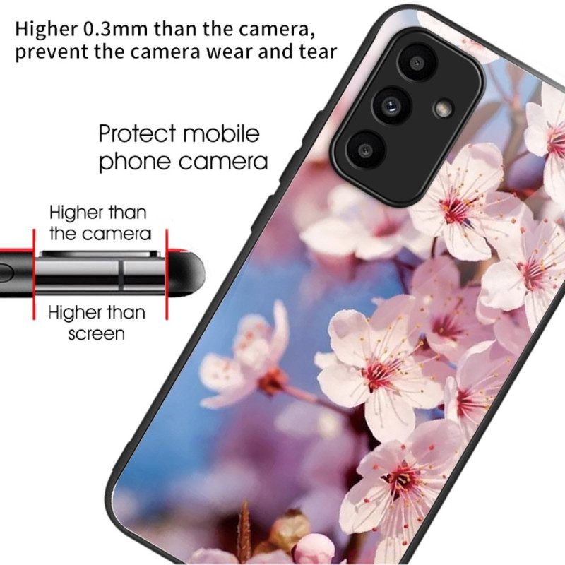 Κάλυμμα Samsung Galaxy A15 5g Tempered Glass Peach Blossoms Σιλικόνης