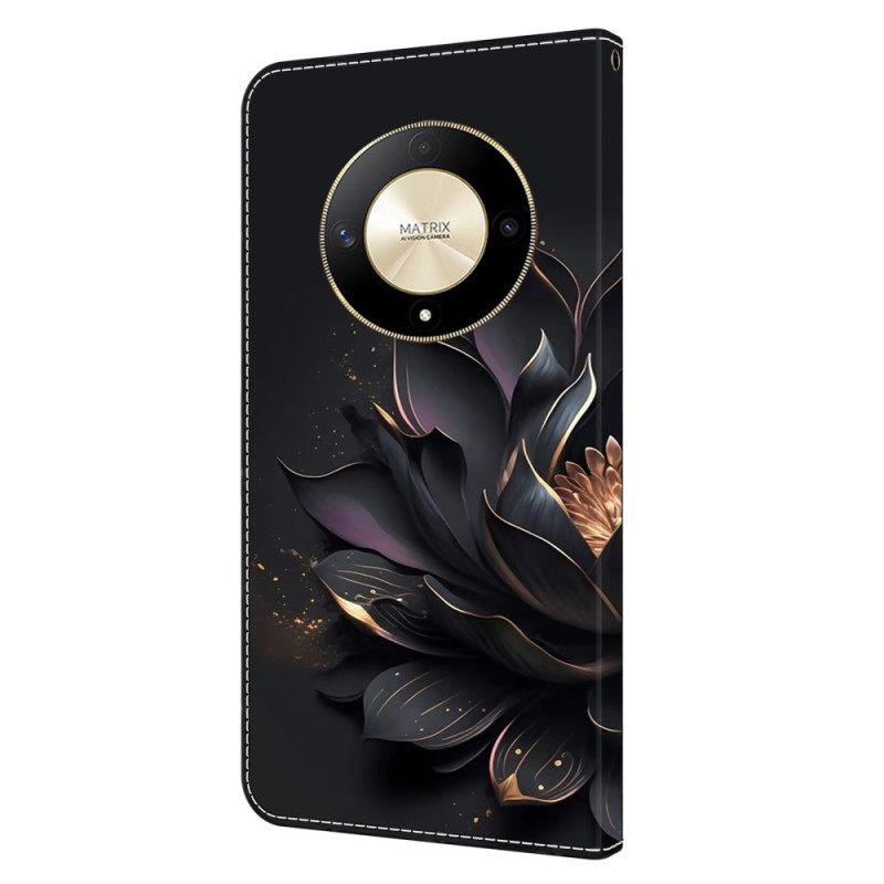 Δερματινη Θηκη Honor X9b / Magic 6 Lite Purple Lotus Σιλικόνης