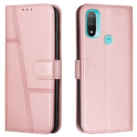 Κάλυμμα Moto E40 / E30 / E20 με κορδονι Strappy Geo Leather Effect