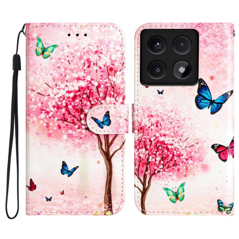 Δερματινη Θηκη Xiaomi 14t Cherry Blossom Σιλικόνης