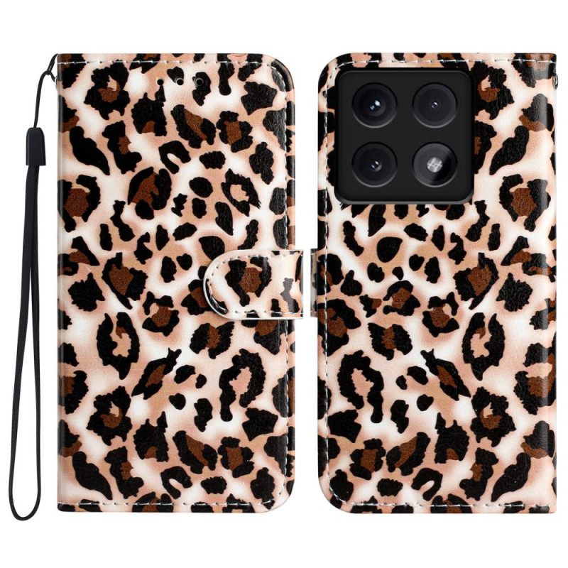 Δερματινη Θηκη Xiaomi 14t Leopard Print Σιλικόνης