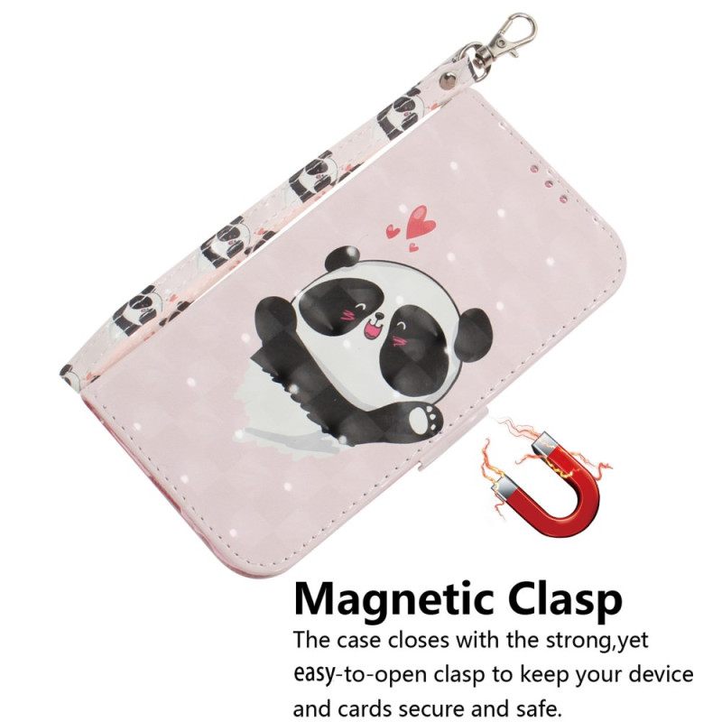 Δερματινη Θηκη Xiaomi 14t Panda Love With Strap