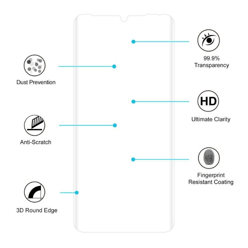 Huawei P30 Pro - Full Size Tempered Glass Screen Protector - Διαφανές