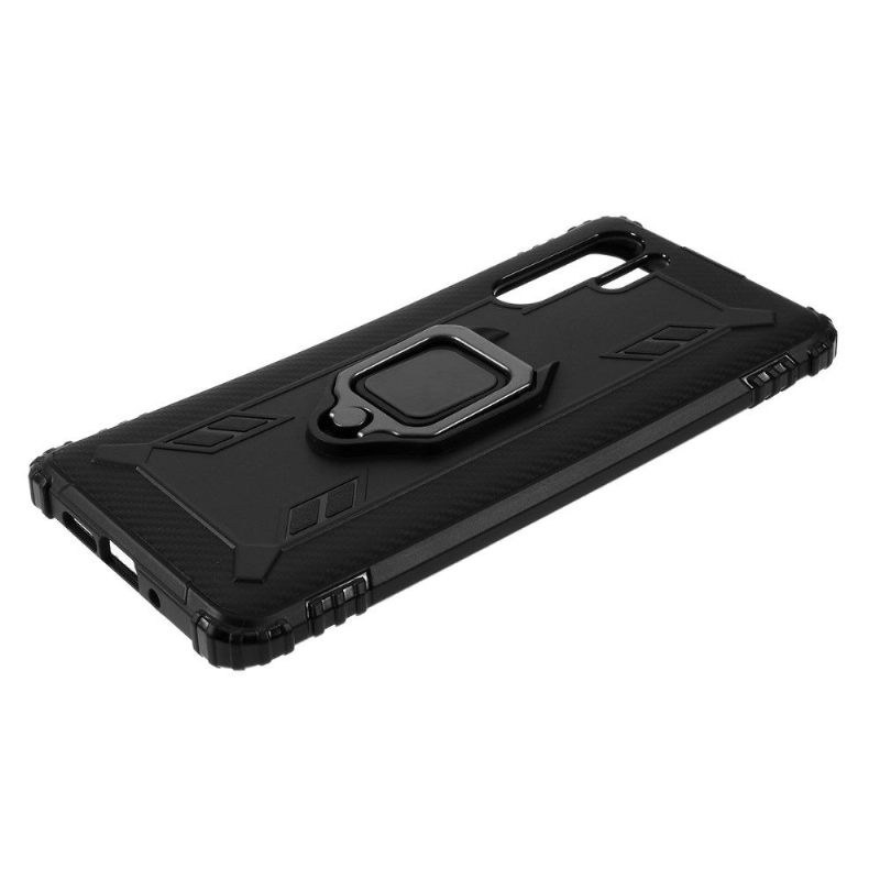 θηκη κινητου Huawei P30 Pro Carbon Look Με Δαχτυλίδι Στήριξης