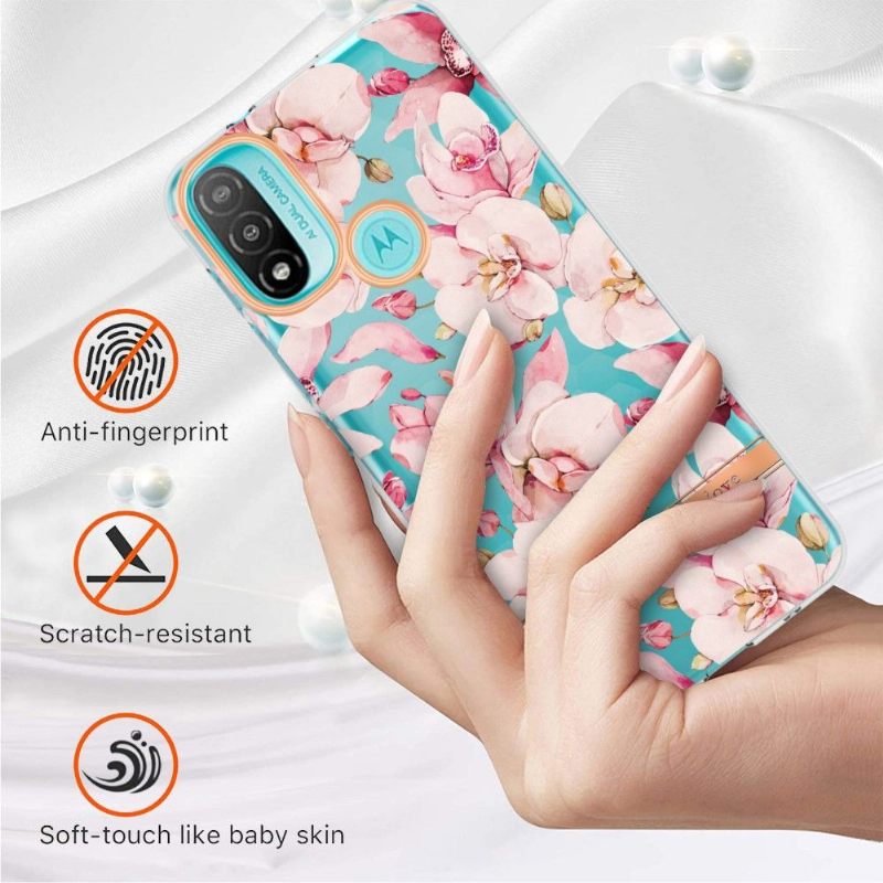 Θήκη Motorola Moto E20 / E30 / E40 Gardenia Pink Flower