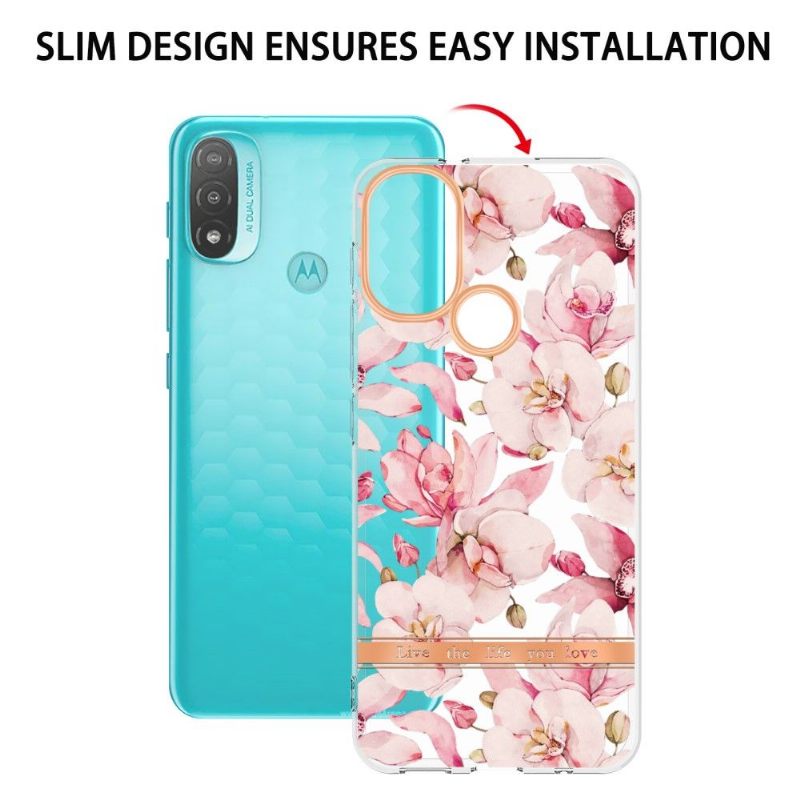 Θήκη Motorola Moto E20 / E30 / E40 Gardenia Pink Flower