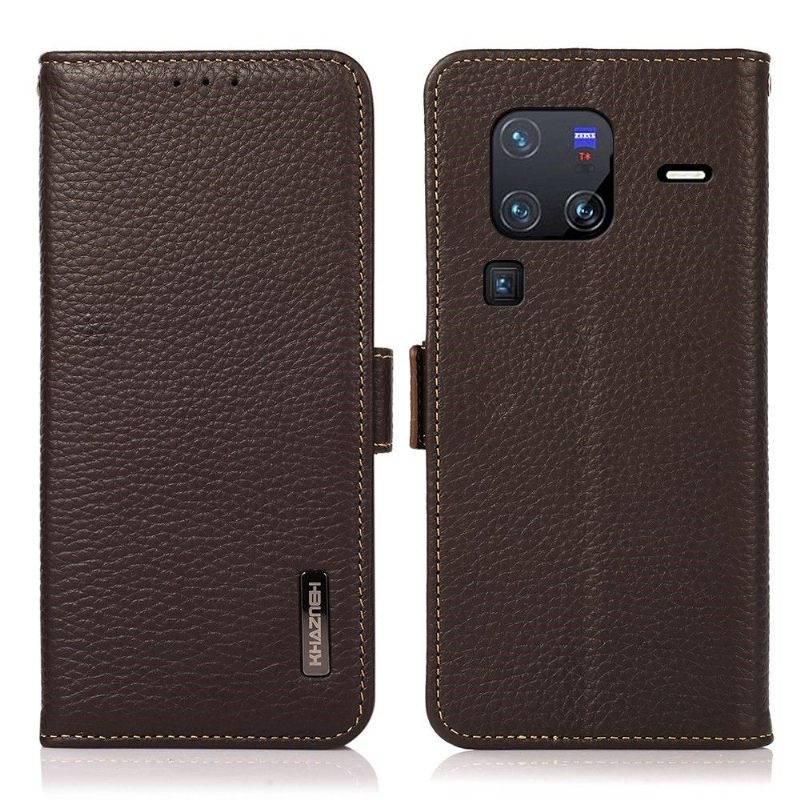 Θήκη Flip Vivo X80 Pro Khazneh Grained Leather First