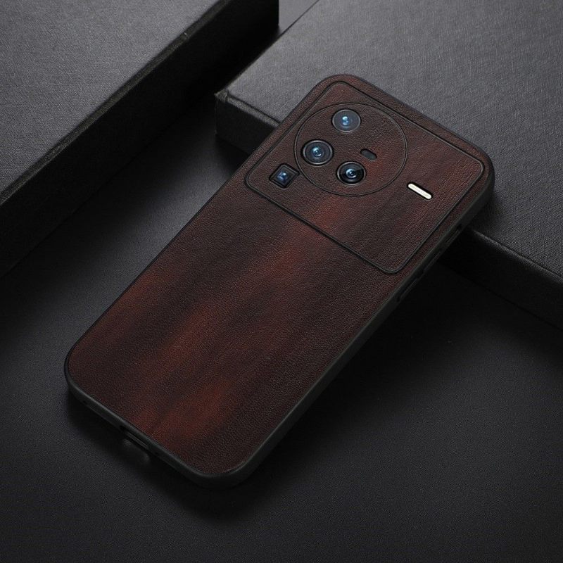 θηκη κινητου Vivo X80 Pro Δερμάτινο Εφέ Wood Style