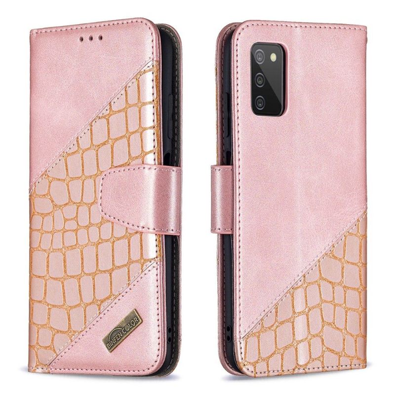 Κάλυμμα Samsung Galaxy A03s Croc Aspect Leather Effect