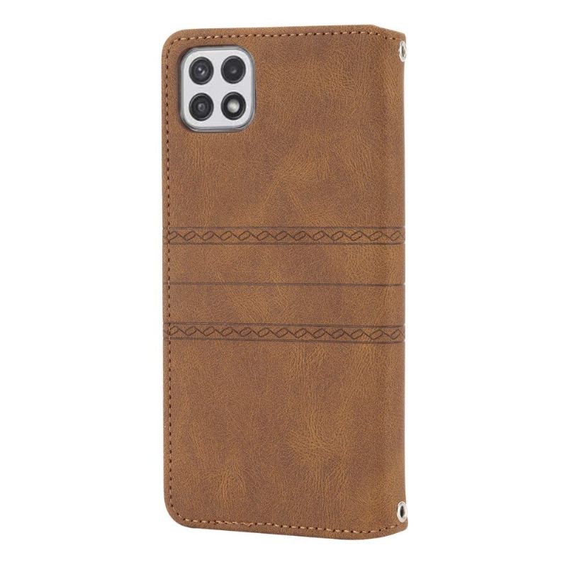 δερματινη θηκη Samsung Galaxy A22 4G με κορδονι Sofia Leather Effect