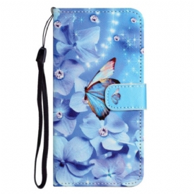 Κάλυμμα OnePlus 10T 5G με κορδονι Strappy Diamond Butterflies