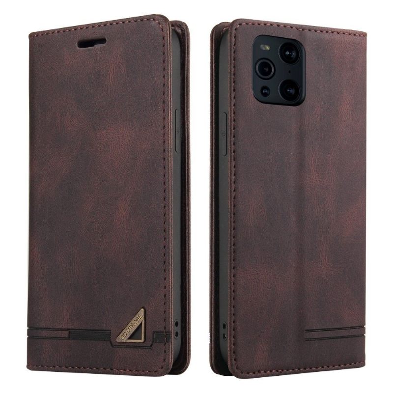 Κάλυμμα Oppo Find X3 Pro Gq.utrobe Faux Leather Retro