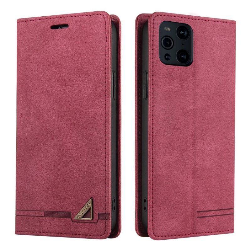 Κάλυμμα Oppo Find X3 Pro Gq.utrobe Faux Leather Retro