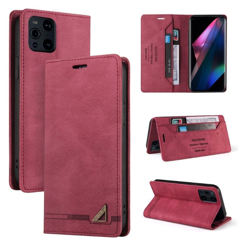 Κάλυμμα Oppo Find X3 Pro Gq.utrobe Faux Leather Retro