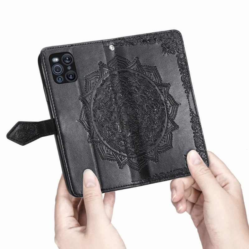 Κάλυμμα Oppo Find X3 Pro Mandala Relief Faux Leather