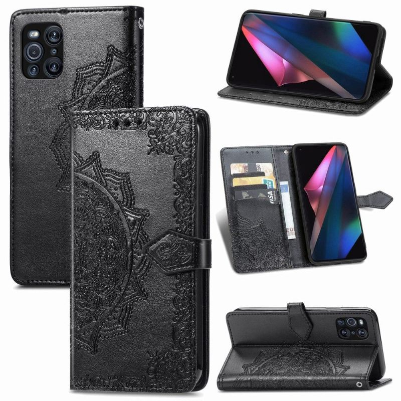 Κάλυμμα Oppo Find X3 Pro Mandala Relief Faux Leather