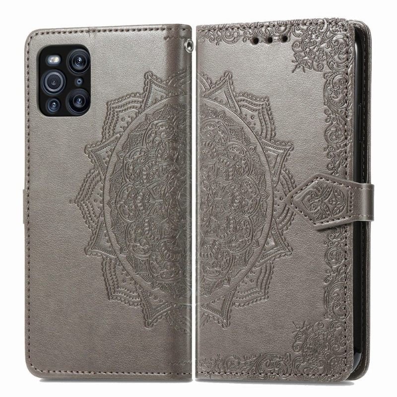 Κάλυμμα Oppo Find X3 Pro Mandala Relief Faux Leather