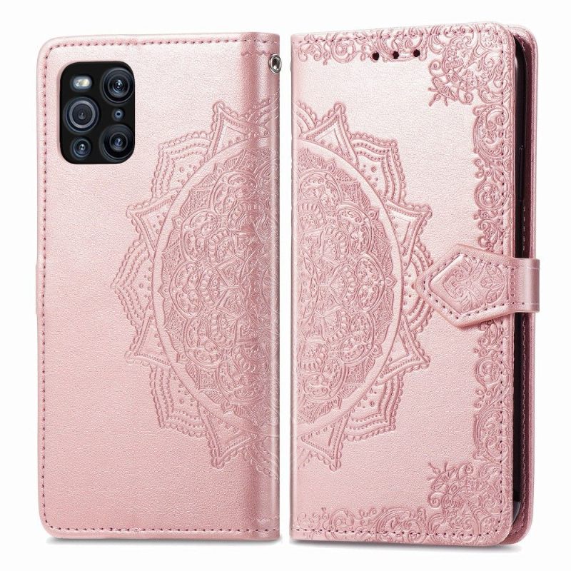 Κάλυμμα Oppo Find X3 Pro Mandala Relief Faux Leather